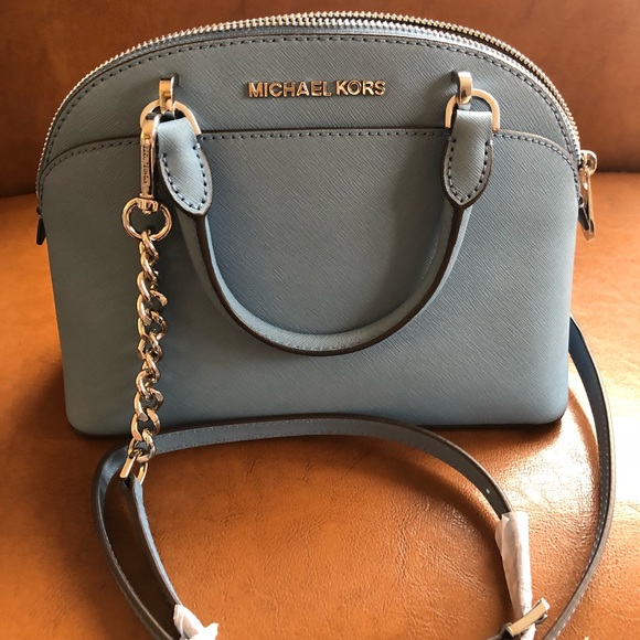 Michael Kors Handbags - Michael Khors Emmy Small Cross Body Bag Sky Blue
